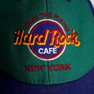 Vintage 80s HARD ROCK Cafe NY Ball Cap - Save The Planet